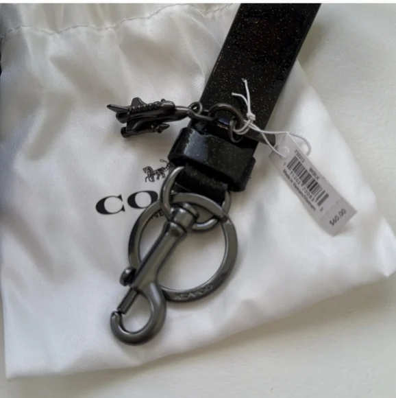 NWT Coach x NASA Limited Edition Glitter Patent Key Fob/Bag Charm